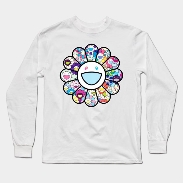 TAKASHI MURAKAMI HAPPY SMILING FLOWER Long Sleeve T-Shirt by Scum & Villainy